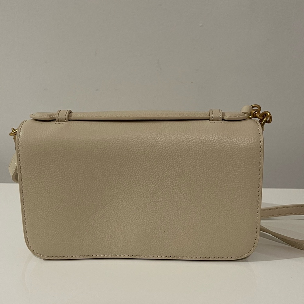 Italian Leather Cream Crossbody Bag